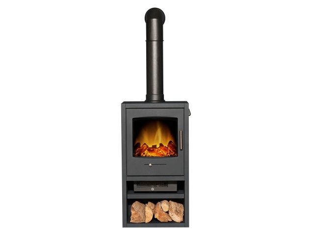 adam-bergen-xl-electric-stove-in-charcoal-grey-with-tall-angled-stove-pipe-in-black