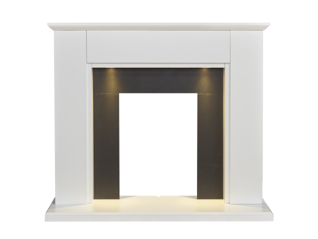 adam-eltham-fireplace-in-pure-white-black-with-downlights-45-inch
