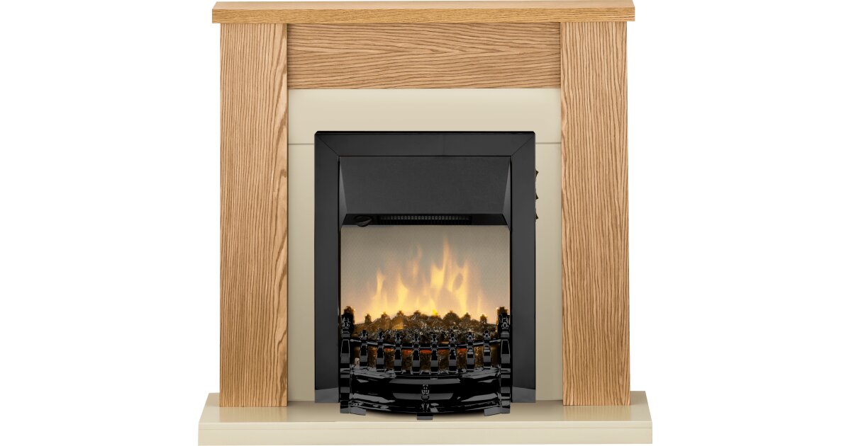 Adam Solus In Oak With Valor Balmoral Ecolite Electric Fire In