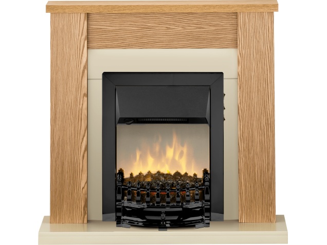 Adam Solus In Oak With Valor Balmoral Ecolite Electric Fire In