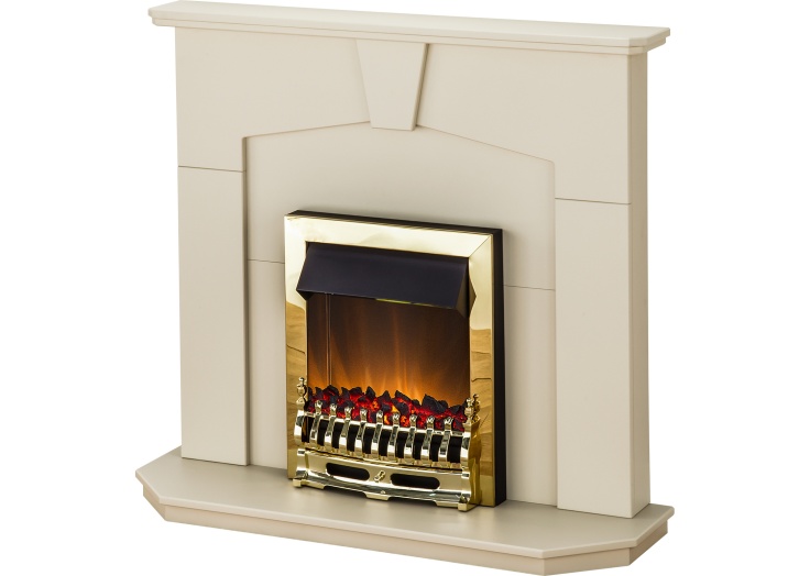 Adam Abbey Fireplace Suite In Stone Effect With Blenheim Electric