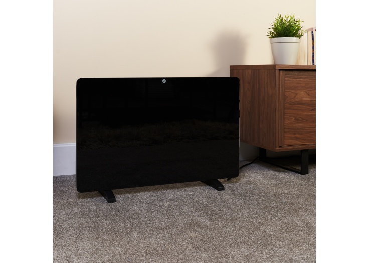 Adam iRad 500W/1000W Freestanding Panel Heater in Black | Fireplace World