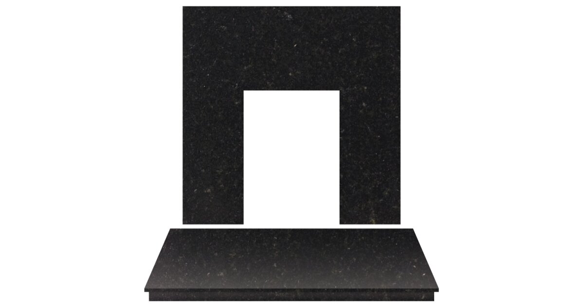 Adam Granite Stone Back Panel And Hearth Set In Black 48 Inch