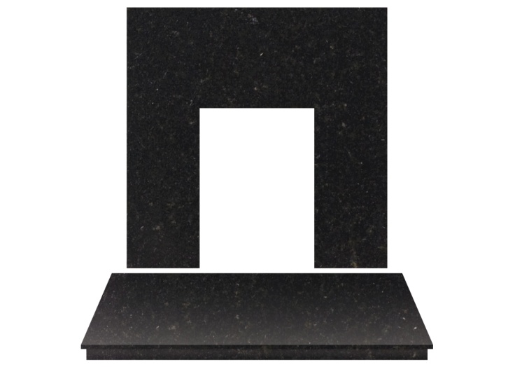 Adam Granite Stone Back Panel And Hearth Set In Black 48 Inch