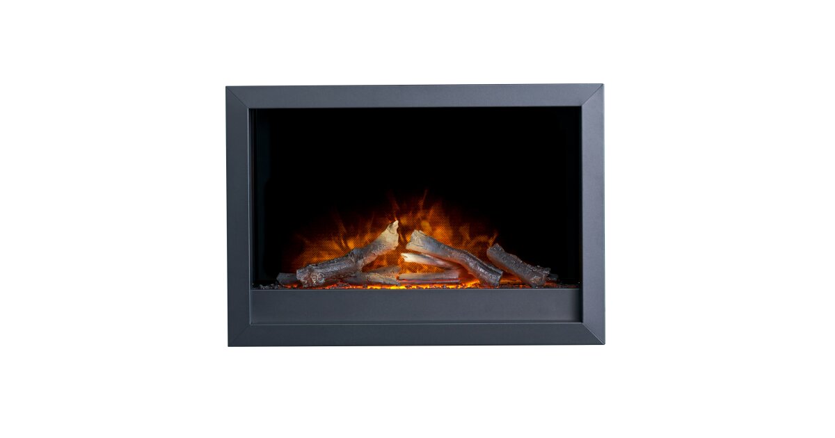 Adam Toronto Electric Wall Inset Fire with Remote Control in Black 