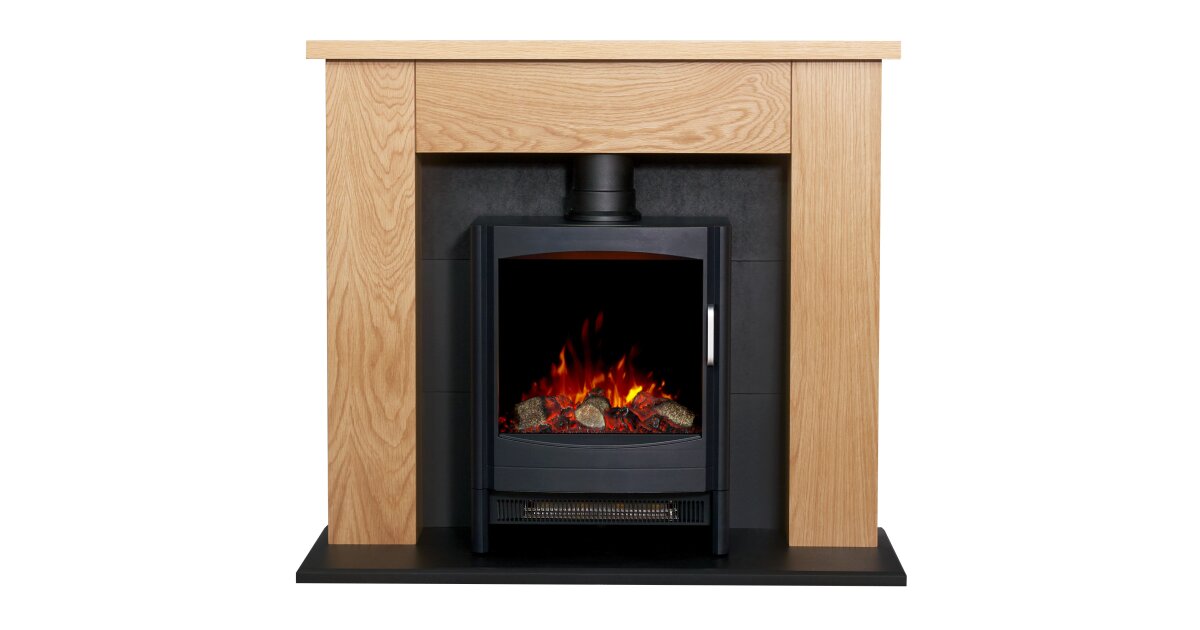 Adam Chester Fireplace Pure White Hudson Electric Stove Black 39 Inch Bs21711 - View #9