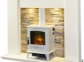 acantha-auckland-white-marble-stove-fireplace-with-downlights-aviemore-electric-stove-in-white-enamel-54-inch