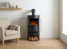 sureflame-dunston-round-electric-stove-with-log-storage-angled-stove-pipe-in-black