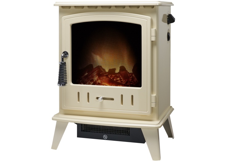 Adam Aviemore Electric Stove in Cream Enamel | Fireplace World