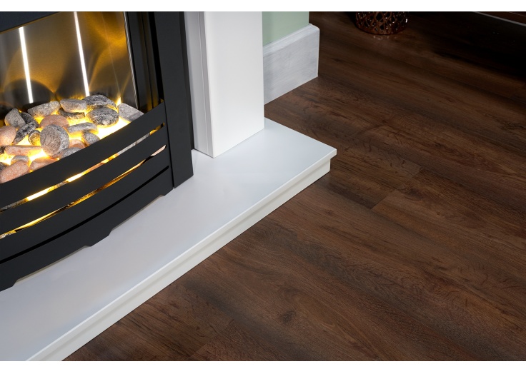 Adam Malmo Fireplace Suite In Pure White With Helios Electric Fire