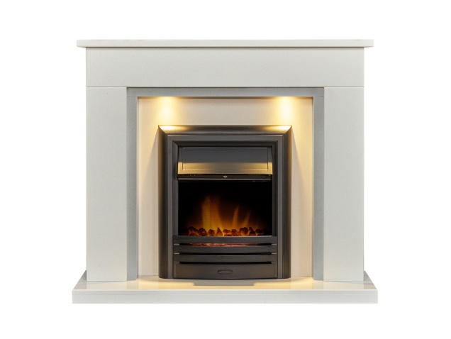 acantha-maine-white-grey-marble-fireplace-with-downlights-carolina-electric-fire-in-black-48-inch