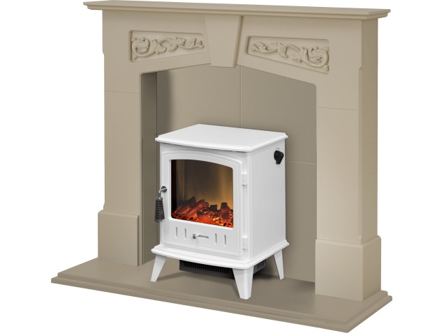 Adam Richmond Inglenook Stove Suite In Stone Effect With Aviemore