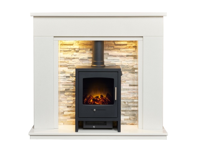 acantha-amalfi-white-marble-fireplace-with-downlights-bergen-electric-stove-in-charcoal-grey-48-inch