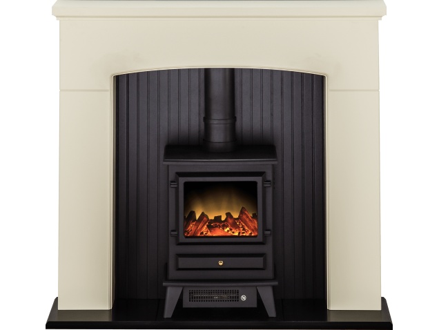 Adam Derwent Stove Suite In Cream With Hudson Electric Stove In