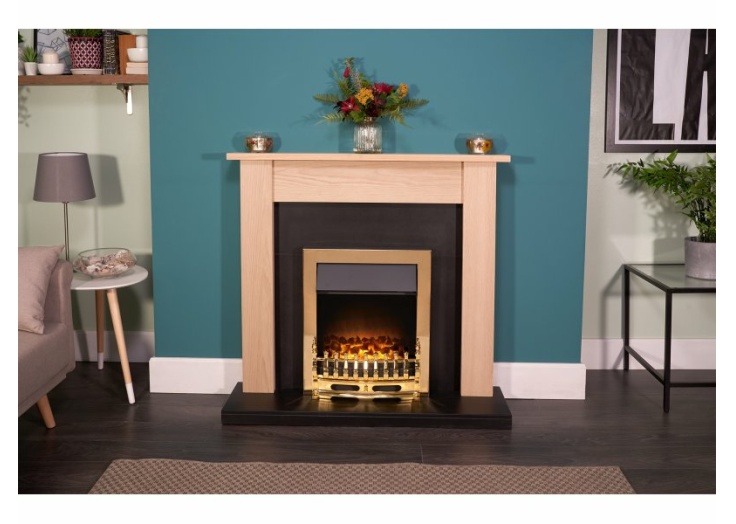 Adam Blenheim Electric Fire in Brass | Fireplace World
