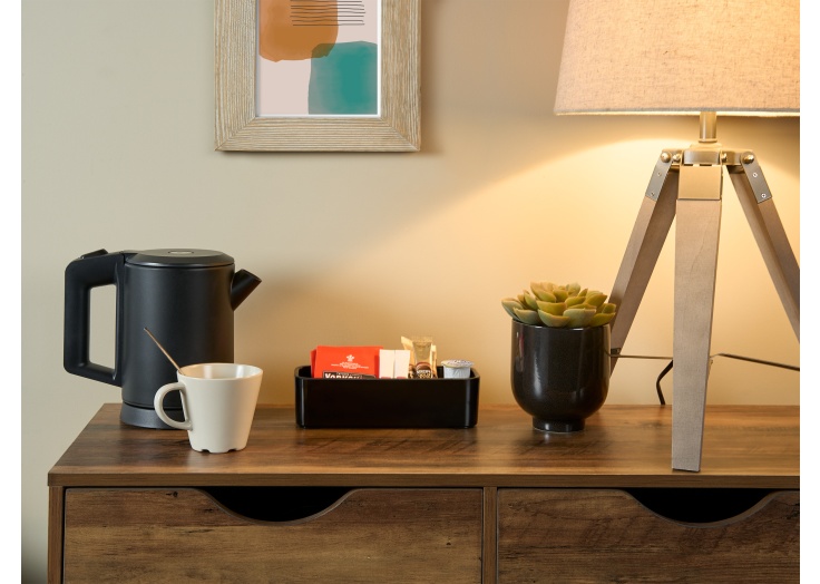 3-Compartment Hotel Sachet Holder / Tea Caddy - Black Melamine By Connoisseur