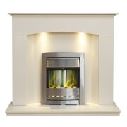 acantha-tuscon-sahara-beige-marble-fireplace-with-downlights-helios-electric-fire-in-brushed-steel-48-inch