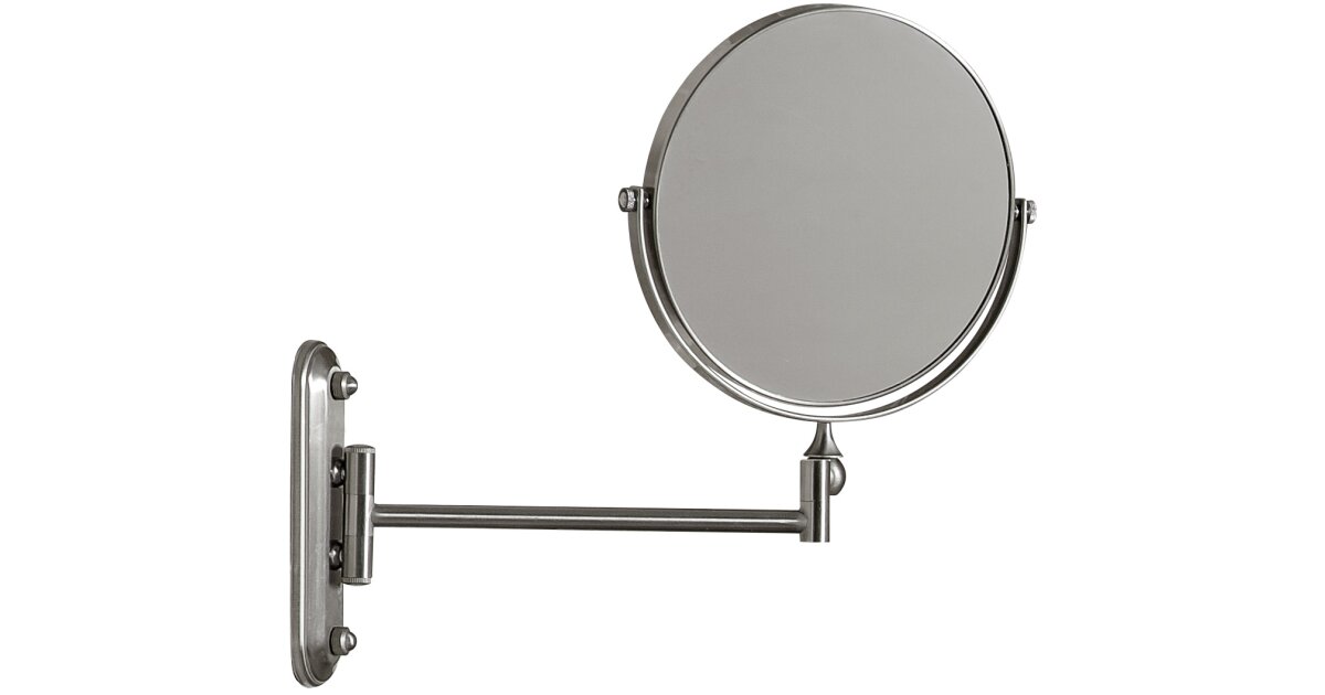 Wall Mounted Brushed Steel Cosmetic Shaving Mirror
