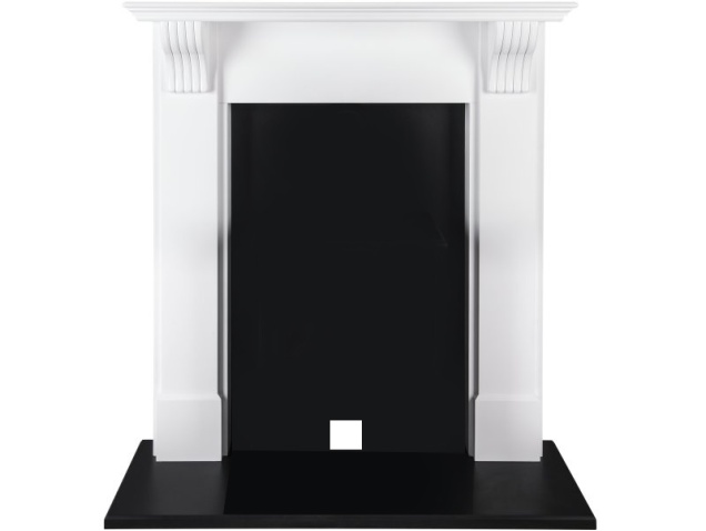 Adam Harrogate Stove Fireplace In Pure White And Black 39 Inch