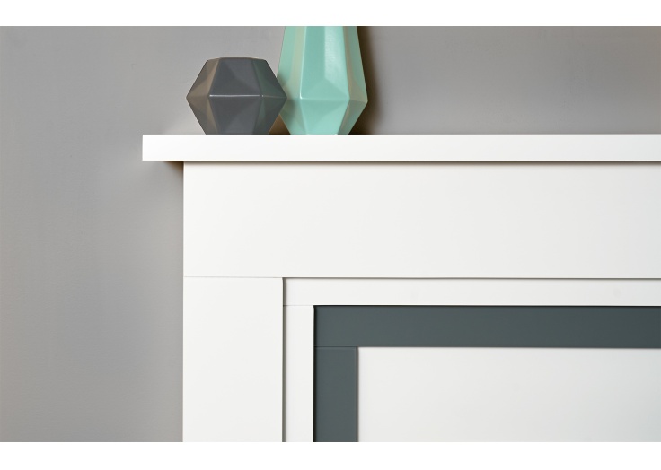 Adam Brentwood Electric Fireplace Suite in Pure White u0026 Grey, 43 Inch |  Fireplace World
