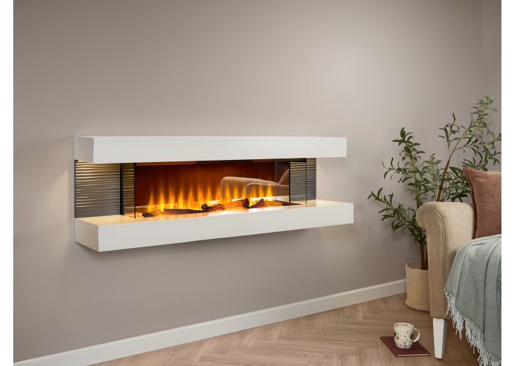 Sureflame WM-9332 XL Electric Wall Fireplace Suite with Downlights