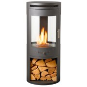 oko-s7-bio-ethanol-cylinder-stove-with-panoramic-glass-and-log-storage-in-charcoal-grey