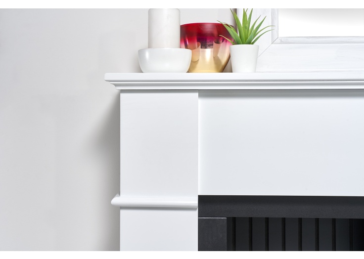 Adam Florence Stove Fireplace In Pure White With Woodhouse Electric - View #6