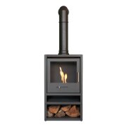 oko-s1-bio-ethanol-stove-with-log-storage-in-charcoal-grey-tall-angled-stove-pipe