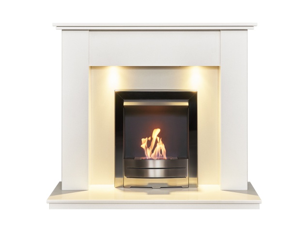 adam-avila-white-marble-fireplace-with-downlights-colorado-bio-ethanol-fire-in-black-nickel-48-inch