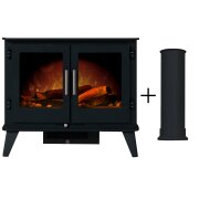adam-adana-electric-stove-in-charcoal-grey-with-straight-stove-pipe