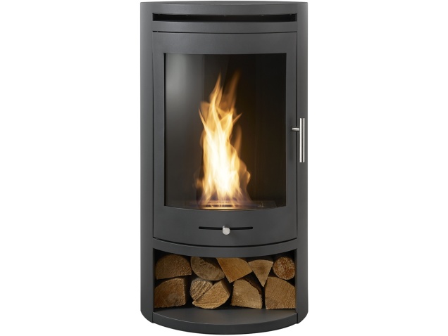 oko-s5-bio-ethanol-cylinder-stove-with-log-storage-in-charcoal-grey