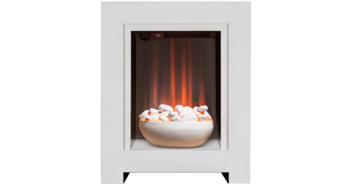 Adam Monet Fireplace Suite in Pure White with Electric Fire 23 Inch 