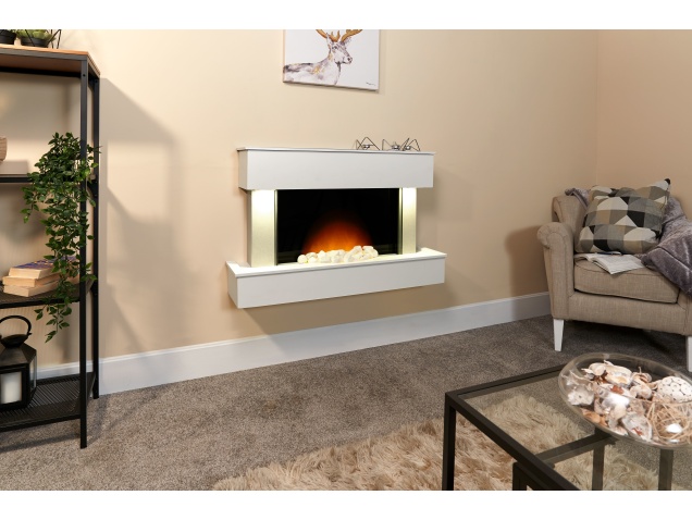 Adam Orion Wall Mounted Electric Fire In Pure White Fireplace World