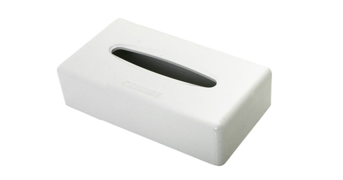 Devon Rectangle Tissue Box Cover Gloss White Case Qty 6 Tissue Box Cover Gloss White