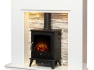 acantha-amalfi-white-marble-fireplace-with-downlights-aviemore-electric-stove-in-black-48-inch
