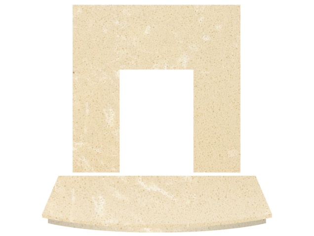 Adam Marble Back Panel And Curved Hearth Set In Roman Stone 54