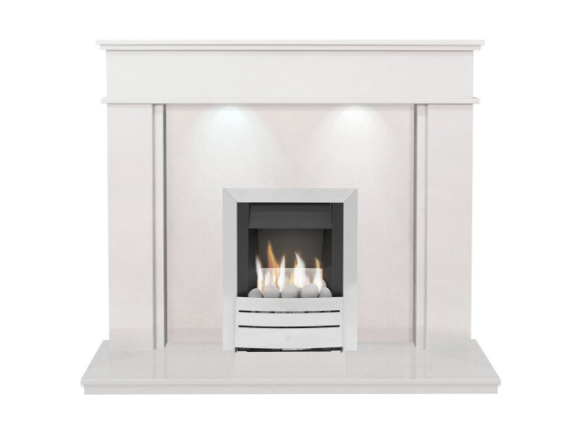 The Portland In White Stone With Downlights With Adam Hera Gas
