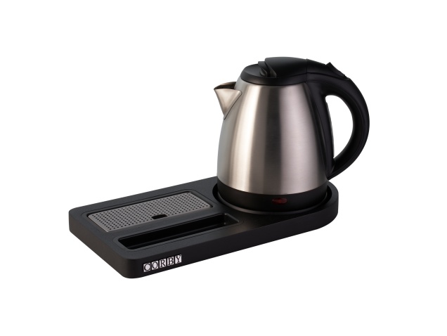 corby-buckingham-compact-welcome-tray-in-black-with-1l-kettle-in-polished-steel-uk-plug