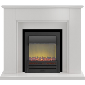Adam Abbey Fireplace Suite In Stone Effect With Oslo Electric Fire
