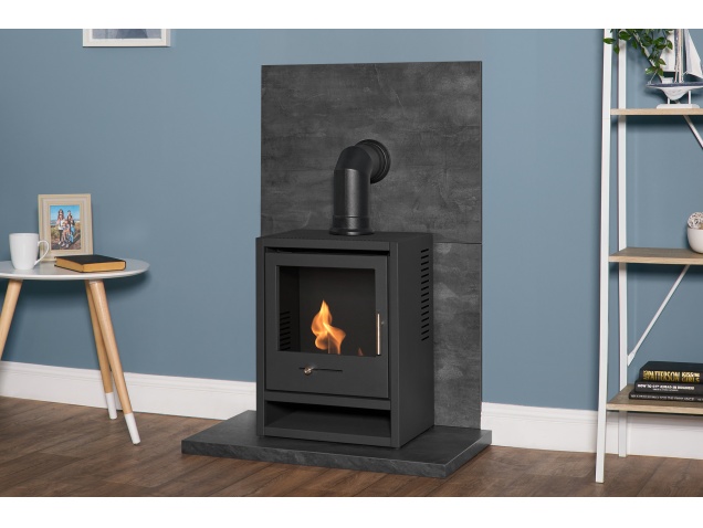 acantha-tile-hearth-set-in-slate-venetian-plaster-effect-with-oko-s1-stove-angled-pipe