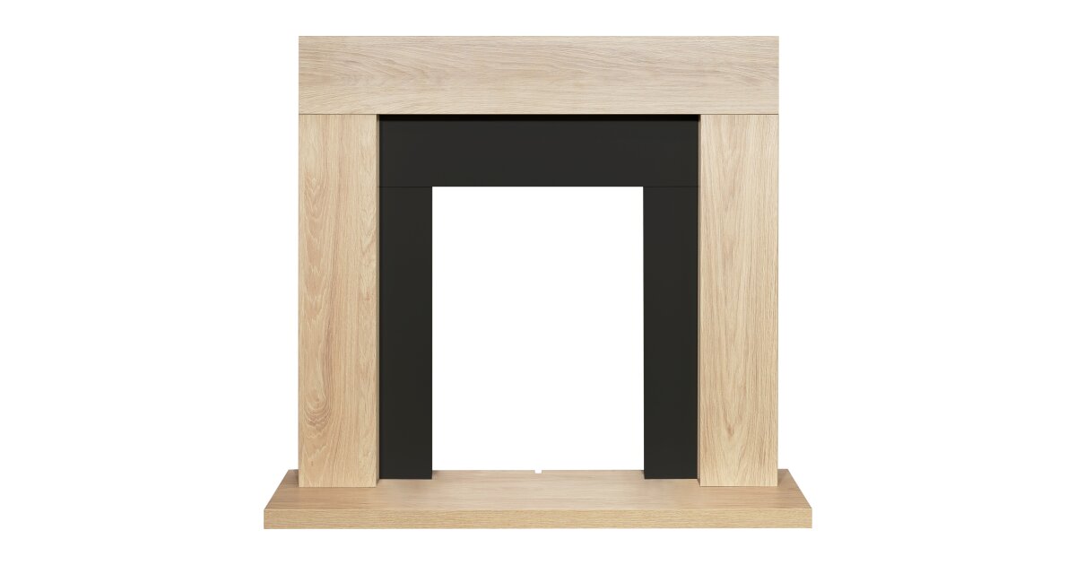 Adam Malmo Fireplace in Oak & Black, 39 Inch | Fireplace World