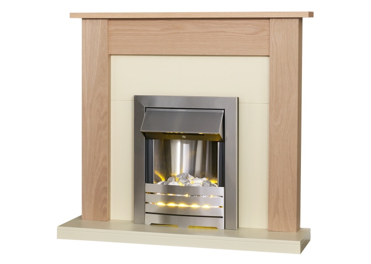 Adam Southwold Fireplace In Oak & Cream With Helios Electric Fire In Brushed Steel 43 Inch~p39047321 - View #9
