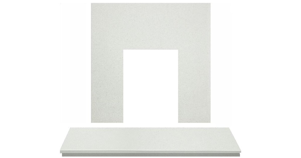 Adam Marble Back Panel And Hearth Set In White Stone 48 Inch