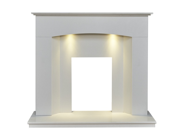 acantha-tuscon-crystal-white-marble-fireplace-with-downlights-48-inch