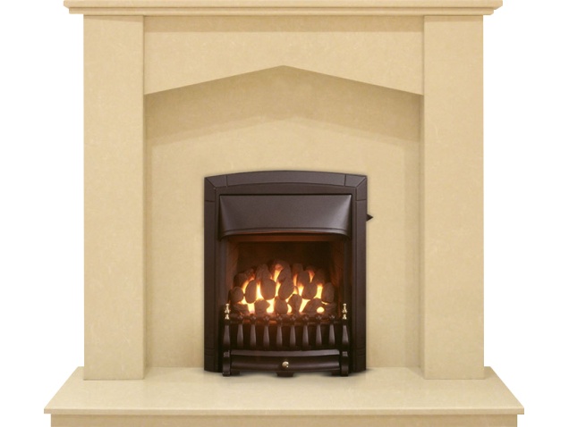 The Georgia Fireplace In Beige Stone Valor Dream Full Depth