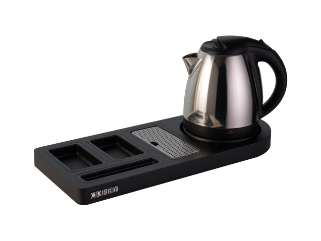 corby-buckingham-standard-welcome-tray-in-black-with-1l-kettle-in-polished-steel-uk-plug