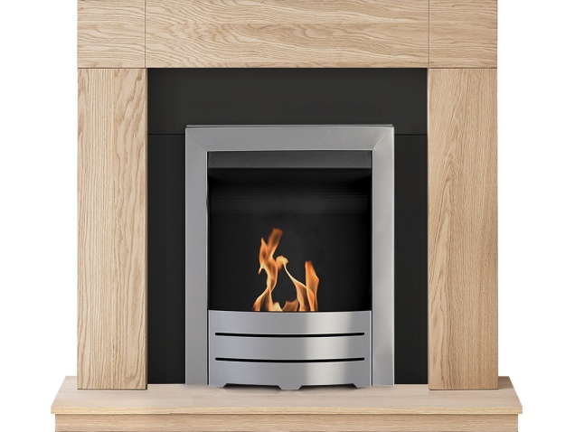 Adam Malmo In Oak Black Cream With Colorado Bio Ethanol Fire In